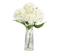 sourcing map 4 flores artificiales de hortensias de látex de 18.5 pulgadas, de tacto real, grandes y realistas para decoración del hogar, cocina, fiesta, boda, color blanco