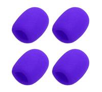 sourcing map 4 fundas de espuma para micrófono, 40 mm de diámetro interior, 10 mm de grosor, cubierta de espuma para la mayoría de micrófonos de mano, color morado