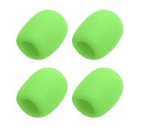 sourcing map 4 fundas de espuma para micrófono, 40 mm de diámetro interior, 10 mm de grosor, cubierta de espuma para la mayoría de micrófonos de mano, color verde