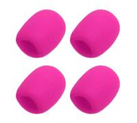 sourcing map 4 fundas de espuma para micrófono, 40 mm de diámetro interior, 10 mm de grosor, cubierta de espuma para la mayoría de micrófonos de mano, color rojo rosa