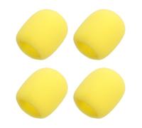 sourcing map 4 fundas de espuma para micrófono, 40 mm de diámetro interior y 10 mm de grosor, cubierta de espuma para la mayoría de micrófonos de mano, color amarillo