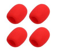sourcing map 4 fundas de espuma para micrófono, 40 mm de diámetro interior y 10 mm de grosor, cubierta de espuma para la mayoría de micrófonos de mano, color rojo