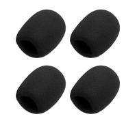 sourcing map 4 fundas de espuma para micrófono, 40 mm de diámetro interior y 10 mm de grosor, cubierta de espuma para la mayoría de micrófonos de mano, color negro