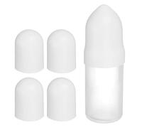 sourcing map 4 fundas de silicona para botellas de viaje, mangas elásticas a prueba de fugas de 1.7 pulgadas de diámetro, accesorios de viaje para champú, botellas corporales, color blanco