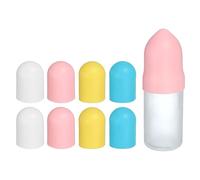 sourcing map 4 fundas de silicona para botellas de viaje, mangas elásticas a prueba de fugas de 1.7 pulgadas de diámetro, accesorios de viaje para champú, botellas corporales, blanco, rosa, amarillo