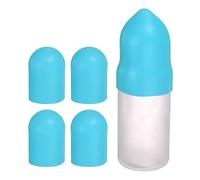 sourcing map 4 fundas de silicona para botellas de viaje, mangas elásticas a prueba de fugas de 1.7 pulgadas de diámetro, accesorios de viaje para champú, botellas corporales, color azul