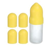 sourcing map 4 fundas de silicona para botellas de viaje, mangas elásticas a prueba de fugas de 1.7 pulgadas de diámetro, accesorios de viaje para champú, botellas corporales, color amarillo