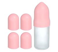 sourcing map 4 fundas de silicona para botellas de viaje, mangas elásticas a prueba de fugas de 1.7 pulgadas de diámetro, accesorios de viaje para champú, botellas corporales, color rosa