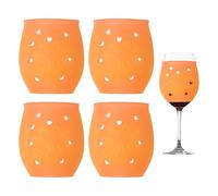 sourcing map 4 fundas de silicona para copas de vino, cubiertas antideslizantes para copas de vino tinto, identificadores de champán para fiestas, picnic, viajes al aire libre, copas de 10.1 a 14.5