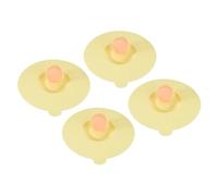 sourcing map 4 fundas de silicona para tazas, 10 cm, tapas de taza de silicona suave con perilla acrílica, tapas reutilizables para tazas antipolvo y herméticas para té, café, bebida, taza de vidrio