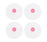 sourcing map 4 fundas de silicona para tazas, tapas de taza de silicona con perilla acrílica de color rojo rosa y diamante, tapas reutilizables para tazas, tapas antipolvo herméticas para té, café
