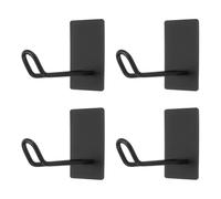 sourcing map 4 ganchos de pared autoadhesivos, grandes, impermeables, de acero inoxidable, ganchos adhesivos para colgar en la pared, sin taladro, para baño, cocina, baño, puerta, color negro