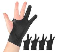 sourcing map 4 guantes de dibujo de artista, guantes de pintura gráfica transpirables con dos dedos para dibujo gráfico derecho e izquierdo, tableta digital, dibujo de papel (talla M), color negro