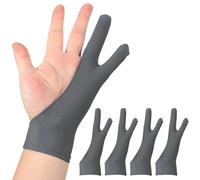 sourcing map 4 guantes de dibujo de artista, guantes transpirables para pintura gráfica con dos dedos para mano derecha e izquierda, para tableta digital, dibujo de papel (talla S), color gris