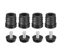 sourcing map 4 insertos para tubos redondos con pies niveladores, para tubo redondo de 19 mm de diámetro exterior, rosca M6-1.0 mm, tapas de plástico negro para muebles, sillas, tapones de inserción
