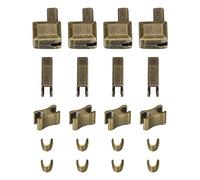 sourcing map 4 Juegos Cremallera Reparación Kits, #3 Retenedor Caja y Inserción Pasador, Superior e Inferior Tope, Deslizador Retenedor para Bolsos Abrigo Cremallera Reemplazo, Bronce Tono