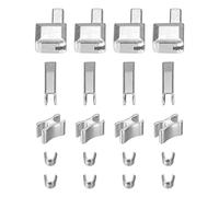 sourcing map 4 Juegos Cremallera Reparación Kits, #3 Retenedor Caja y Inserción Pasador, Superior e Inferior Tope, Deslizador Retenedor para Bolsa Abrigo Cremallera Reemplazo, Plateado Tono