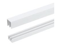 sourcing map 4 juegos de pista de puerta corredera de plástico blanco, pista de puerta corredera de vidrio para paneles de 1/8" de espesor, para puerta de gabinete de vidrio del armario (1 metro de