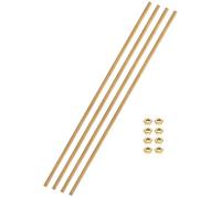 sourcing map 4 juegos de varillas de latón totalmente roscadas, M2,5 x 0,45 mm, rosca derecha con tuercas hexagonales de latón macizo, varillas roscadas de 150 mm de largo para anclajes, pernos