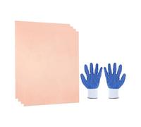 sourcing map 4 láminas de cobre puro al 99.9 %, placas de cobre de metal de 0.79 x 0.79 x 0.01 pulgadas con guantes para manualidades, reparaciones de joyas, industria, circuito de ingeniería