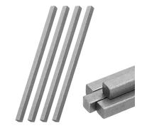 sourcing map 4 llaves cuadradas de acero de 1/4 x 1/4 x 6 pulgadas, barra de acero cuadrada estirada en frío 45#, barras de metal de precisión para llaveros, soporte estructural mecánico, maquinaria
