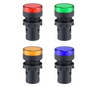 sourcing map 4 luces indicadoras de CA de 220 V, LED rojo, azul, amarillo y verde, montaje en panel empotrado de 7/8" y 22 mm.