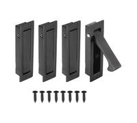 sourcing map 4 manijas de puerta de bolsillo, tirador de borde de puerta de acero inoxidable 304, herrajes de puerta de bolsillo para armario corredizo, hogar, oficina, hoteles, color negro