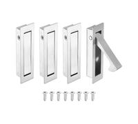 sourcing map 4 manijas de puerta de bolsillo, tirador de borde de puerta de acero inoxidable 304, herrajes de puerta de bolsillo para armario corredizo, hogar, oficina, hoteles, cepillado