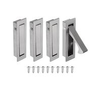 sourcing map 4 manijas de puerta de bolsillo, tirador de borde de puerta de acero inoxidable 304, herrajes de puerta de bolsillo para armario corredizo, hogar, oficina, hoteles, color gris