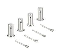 sourcing map 4 pasadores de horquilla M12 x 25 mm, acero inoxidable 304 de un solo agujero, sistema de bloqueo de enganche de cabeza plana con pasadores de aleta para instalación de muebles, remolque