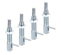 sourcing map 4 pasadores retráctiles de émbolo de indexación, M16 L, émbolo de resorte de acero al carbono, pestillo con resorte, pasador de bloqueo telescópico con tuerca para maquinaria de