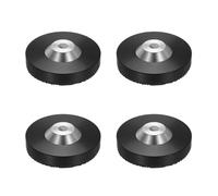 sourcing map 4 patas de aislamiento de bocina, color negro, 49 x 13 mm, de acero inoxidable, absorción de golpes, almohadilla de base antivibración, amplificador de pie para audio, CD, sistema de