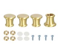 sourcing map 4 patas de latón para tabla de cortar, 1,8 x 1,6 cm, antideslizantes, con tornillos y arandelas para tablas de madera, caja de exhibición, bandeja elevadora