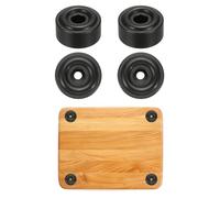 sourcing map 4 patas de tabla de cortar, 20 x 10 mm, aleación de aluminio, pie amplificador antivibración con silicona para tabla de cortar, registro de altavoz, color negro