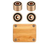sourcing map 4 patas de tabla de cortar, 30 x 20 mm, aleación de aluminio, pie amplificador antivibración con silicona para tabla de cortar, grabación de altavoz, dorado/línea plateada dual