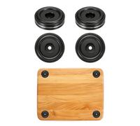 sourcing map 4 patas de tabla de cortar, 40 x 10 mm, aleación de aluminio, pie amplificador antivibración con silicona para tabla de cortar, grabación de altavoz, línea negra/plateada