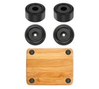 sourcing map 4 patas de tabla de cortar, 40 x 20 mm, aleación de aluminio, pie amplificador antivibración con silicona para tabla de cortar, registro de altavoz, color negro