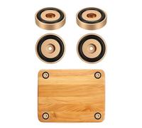 sourcing map 4 patas para tabla de cortar, 40 x 10 mm, aleación de aluminio, pie amplificador antivibración con silicona para tabla de cortar, grabación de altavoz, color dorado