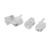 sourcing map 4 Pcs Conector RJ10 4P4C de Cable con Enchufe de 4 Pin para Mano Serie