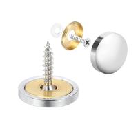 sourcing map 4 Pcs Espejo Tornillos 22mm/0.87" Plateado Latón Galvanizado | Decorativo Tapa Sujetadores Cubre Clavos, Brillante 0.87" 4 Piezas