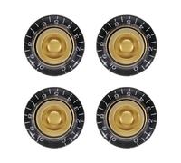 sourcing map 4 perillas de control de guitarra, de plástico, estilo campana, estilo sombrero, control de tono, para guitarra eléctrica, piezas de repuesto para LP, dorado y negro