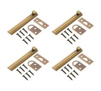 sourcing map 4 pernos de superficie de latón macizo de 4 pulgadas, cerradura de puerta deslizante de seguridad oculta con tornillos, cerradura de puerta francesa pulida para puertas empotradas de