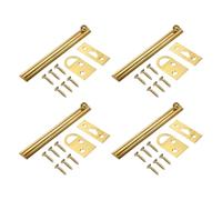 sourcing map 4 pernos de superficie de latón macizo de 6 pulgadas, cerradura de puerta deslizante de seguridad oculta con tornillos, cerradura de puerta francesa pulida para puertas empotradas de