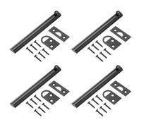 sourcing map 4 pernos de superficie de latón macizo de 6 pulgadas, cerradura de puerta deslizante de seguridad oculta con tornillos, cerradura de puerta francesa pulida para puertas empotradas de