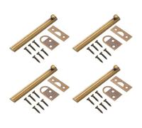 sourcing map 4 pernos de superficie de latón macizo de 6 pulgadas, cerradura de puerta deslizante de seguridad oculta con tornillos, cerradura de puerta francesa pulida para puertas empotradas de