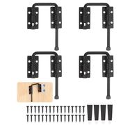 sourcing map 4 pestillos de bloqueo para puerta corrediza, 2.36 pulgadas, flexible, en forma de U, con tornillos y pegamento para puertas irregulares o deformadas, ventana, granero, jardín, valla para