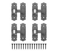 sourcing map 4 pestillos de puerta abatible de 90/180 grados, de aleación de aluminio, con tornillos, cerradura de puerta pesada para armario de granero, valla de madera, ventana de garaje, color gris