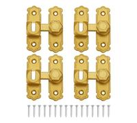 sourcing map 4 pestillos de puerta abatible de 90/180 grados, de aleación de aluminio, con tornillos, cerradura de puerta pesada para armario de granero, valla de madera, ventana de garaje, color