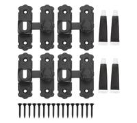 sourcing map 4 pestillos de puerta abatible de 90/180 grados, de aleación de aluminio, con tornillos y pegamento, cerradura de puerta pesada para armario de granero, valla de madera, ventana de garaje