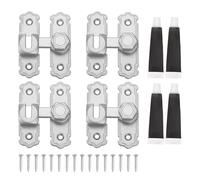 sourcing map 4 pestillos de puerta abatible de 90/180 grados, de aleación de aluminio, con tornillos y pegamento, cerradura de puerta pesada para armario de granero, valla de madera, ventana de garaje